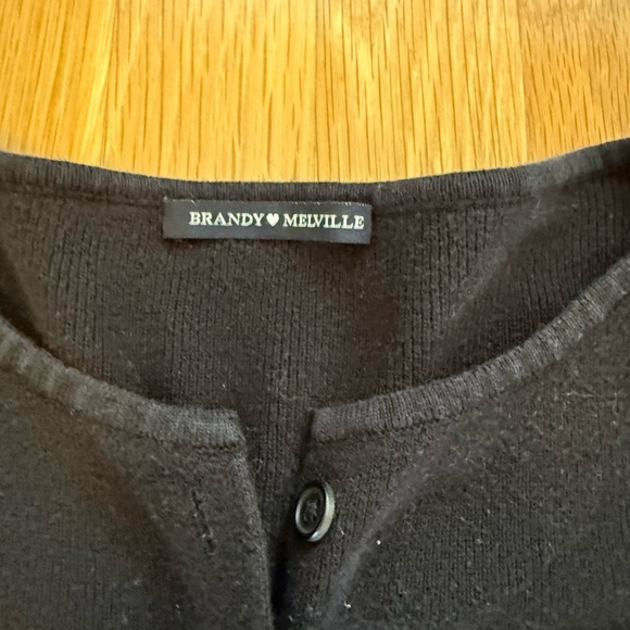 Brandy Melville Black Cropped Cardigan (Missing Buttons) - Picture 5 of 6